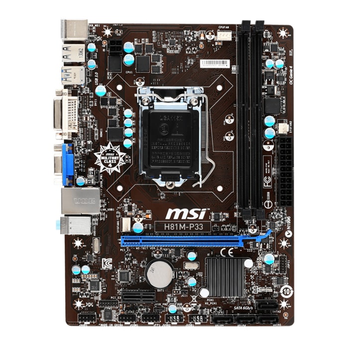 مادربرد کارکرده ام اس آی مدل MSI H81 M-P33 DDR3