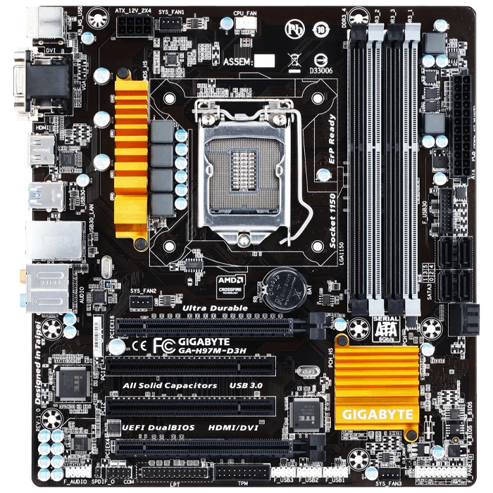 مادربرد کارکرده گیگابایت مدل GIGABYTE H97 M-D3H DDR3