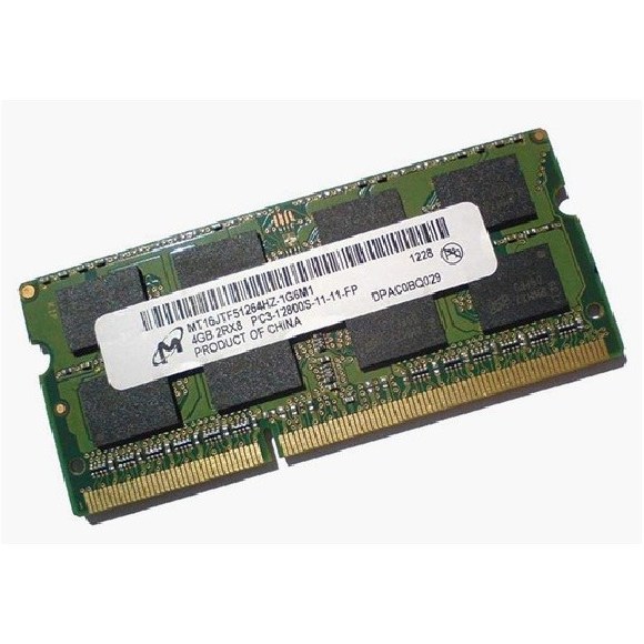 رم لپ تاپ کارکرده 4گیگ میکرون DDR3 مدل MT8KTF51264HZ-1G6N1 4GB  1600Mhz PC3L CL11