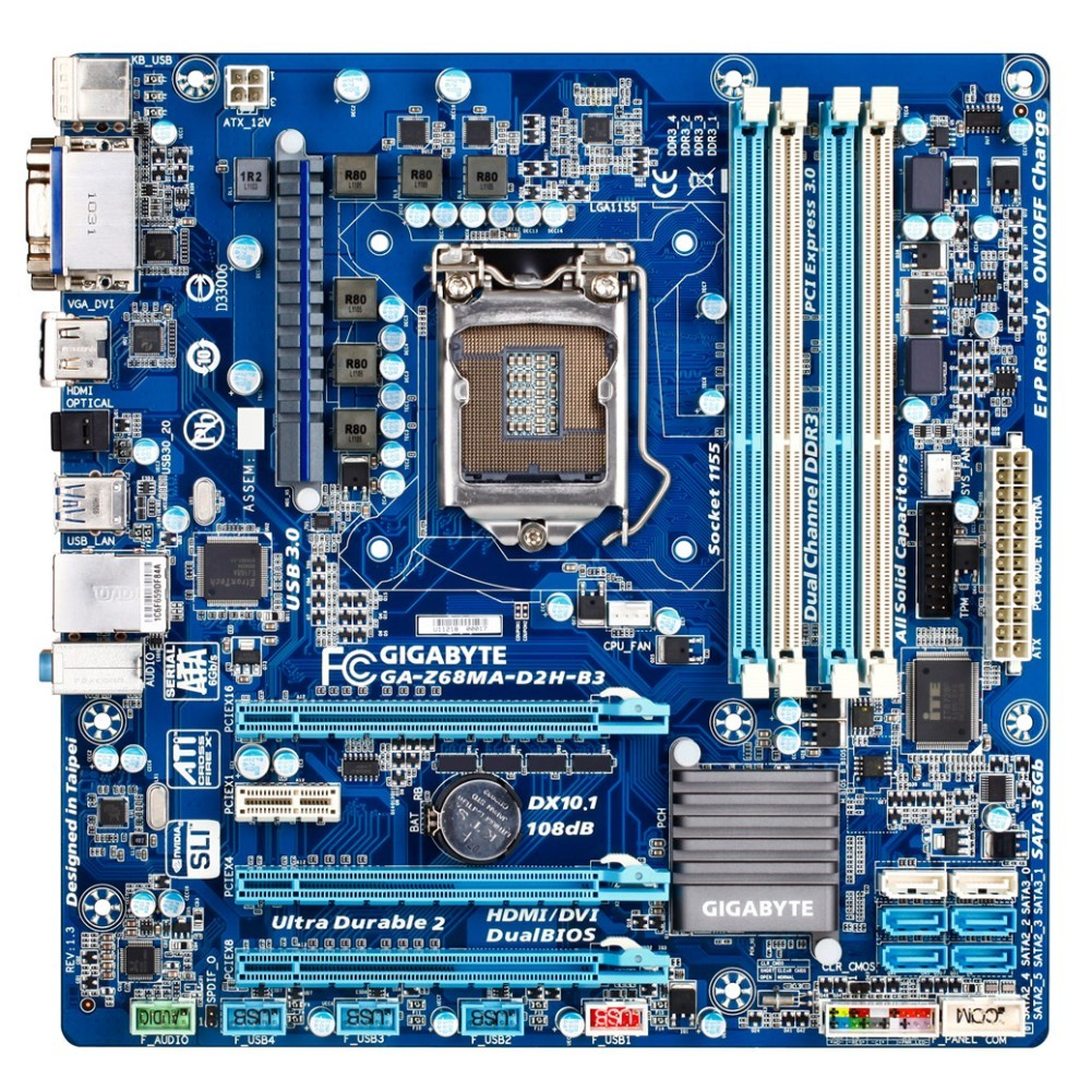 مادربرد کارکرده گیگابایت مدل GIGABYTE Z68 MA-D2H-B3 DDR3 LGA1155