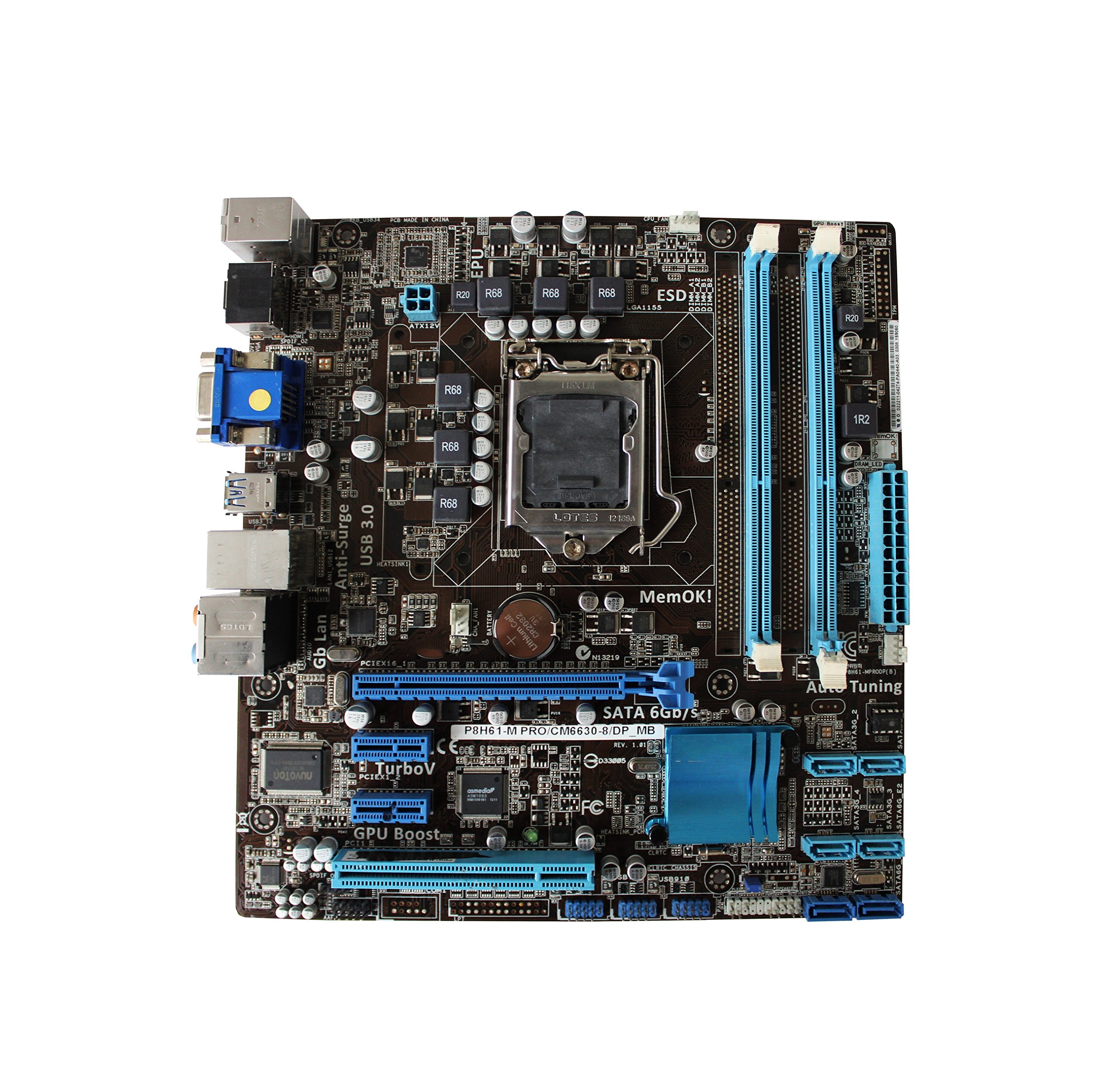 مادربرد کارکرده ایسوس مدل ASUS H61-M DP DDR3 LGA1155 Mini-ATX